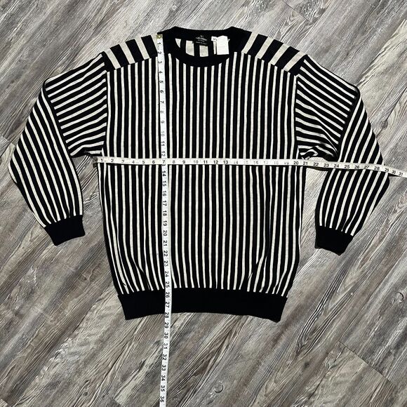 Valentino Boutique Italy Striped Knit Sweater 54 XL Wool Cotton - Picture 7 of 11